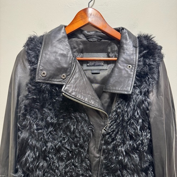 Mackage Mongolian Lamb Fur Leather Moto Jacket Size Small - Picture 3 of 16